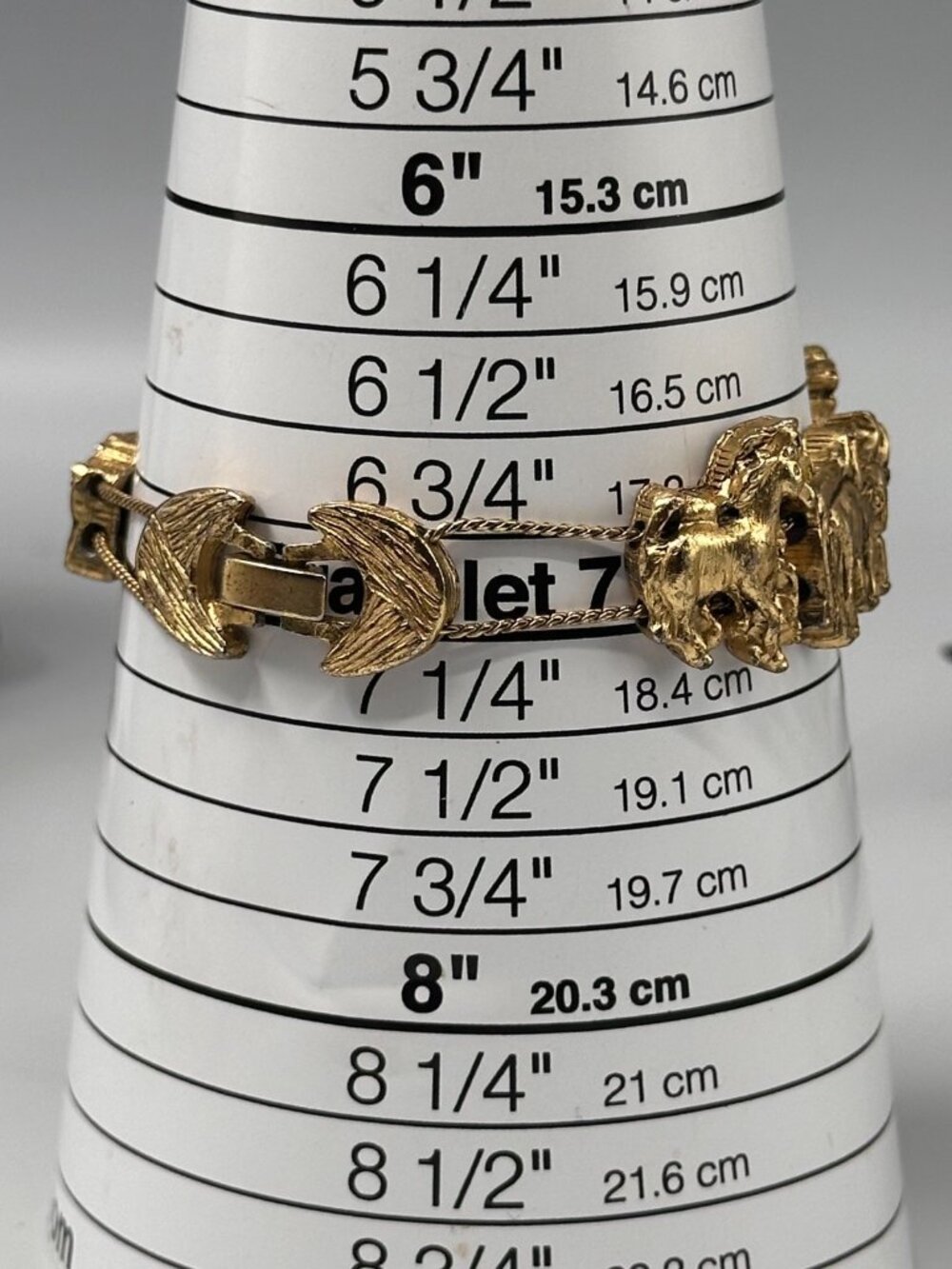 Vintage Noah Arks Bracelet Gold Tone Sliding Charms Bergdorf Goodman 7.25" - Picture 12 of 13